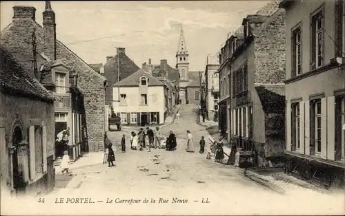 Ak Le Portel Pas de Calais, Le Carrefour de la Rue Neuve