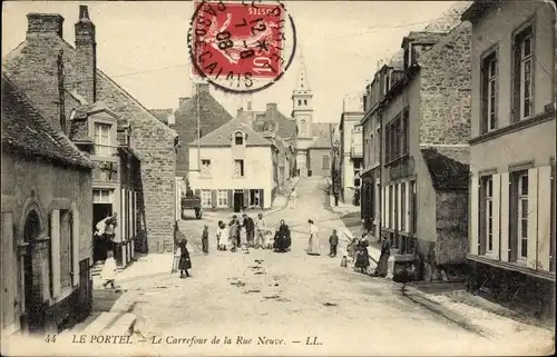 Ak Le Portel Pas de Calais, Le Carrefour de la Rue Neuve