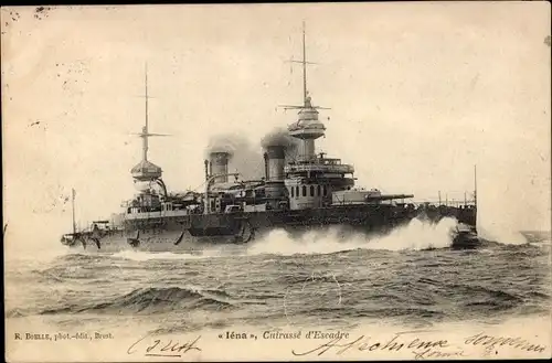 Ak Französisches Kriegsschiff, Iéna, Cuirassé d'Escadre