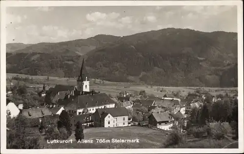 Ak Aflenz Steiermark, Panorama mit Kirche