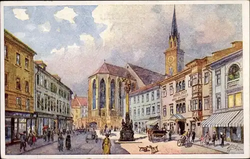 Künstler Ak Villach in Kärnten, Hauptplatz