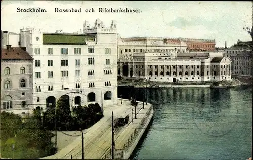 Ak Stockholm Schweden, Rosenbad, Riksbankshuset