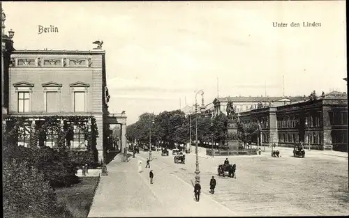 Ak Berlin Mitte, Unter den Linden, Denkmal