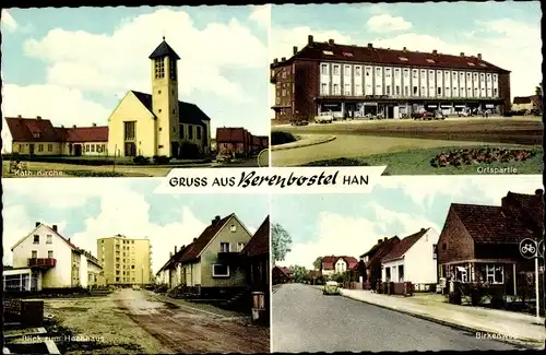 Ak Berenbostel Garbsen Niedersachsen, Birkenweg, Hochhaus, Kath. Kirche