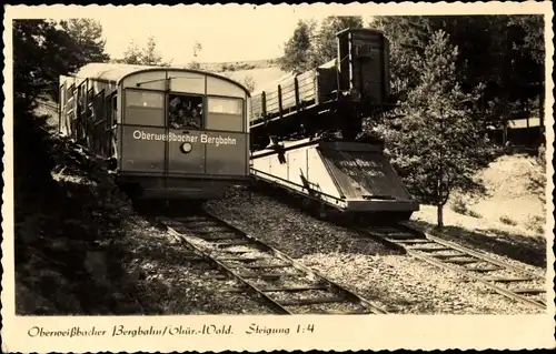 Ak Oberweißbach in Thüringen, Bergbahn mit Passagieren