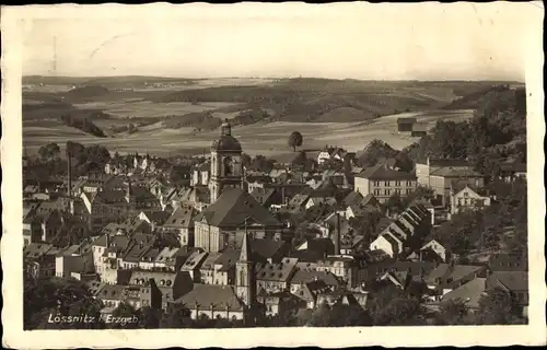 Ak Lössnitz Lößnitz Radebeul Sachsen, Stadt, Kirche, Vogelschau