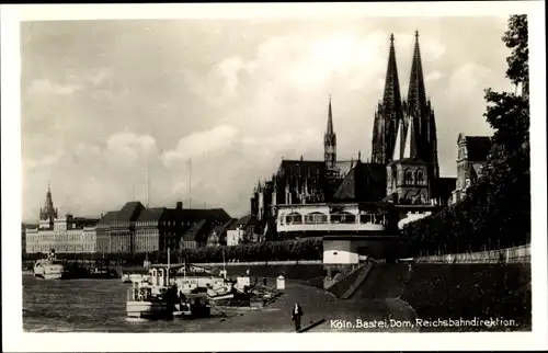 Ak Köln am Rhein, Bastei, Dom, Reichsbahndirektion