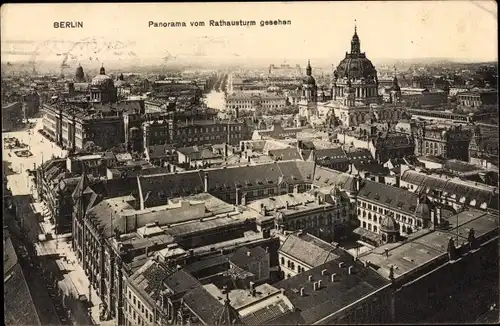 Ak Berlin Mitte, Panorama, Blick vom Rathausturm