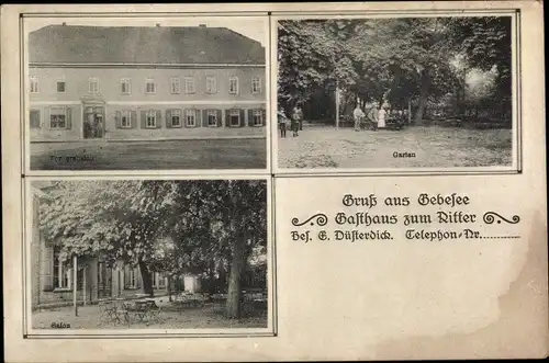 Ak Gebesee Thüringen, Gasthaus zum Ritter, Salon