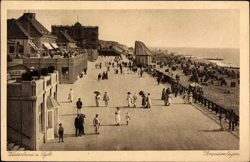 Ak Westerland auf Sylt, Strandanlagen