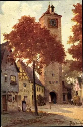 Künstler Ak Rothenburg ob der Tauber Mittelfranken, Burgtor