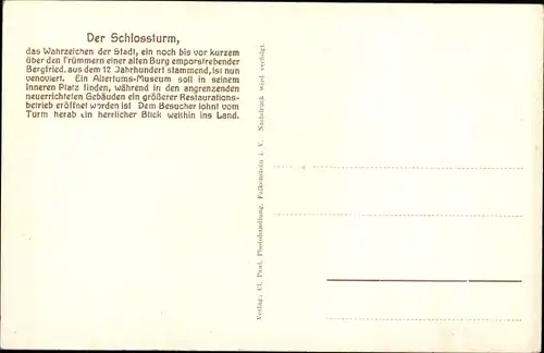 Ak Auerbach Vogtland, Der Schlossturm mit Umgebung