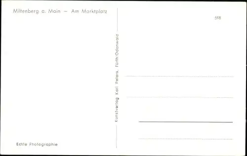 Ak Miltenberg am Main Unterfranken, Am Marktplatz