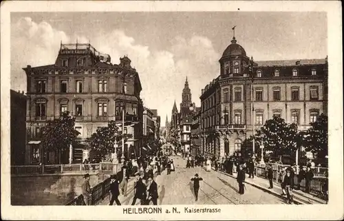 Ak Heilbronn in Baden Württemberg, Blick in die Kaiserstraße, Geschäfte Ludwig Kämpff, Carl Ritsert