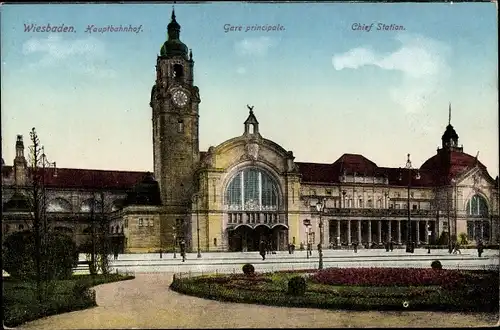Ak Wiesbaden in Hessen, Hauptbahnhof