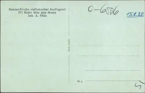 Ak Reust Rückersdorf in Thüringen, Reuster Berg, Bismarcksäule