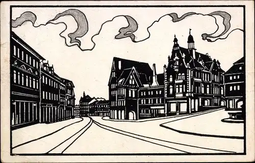 Ak Nordhausen am Harz, Kornmarkt, Sparkasse