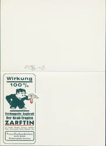 Klapp Ak Leubnitz Werdau in Sachsen, Zarftin Kraft Tropfen, Franz Zschenderlein Zarf Werk