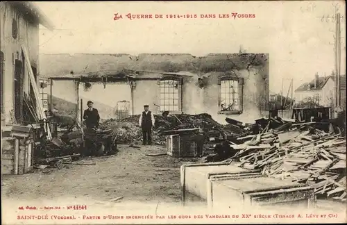 Ak Saint Dié des Vosges, Usine, zerstörte Fabrik, Kriegszerstörungen, I. WK