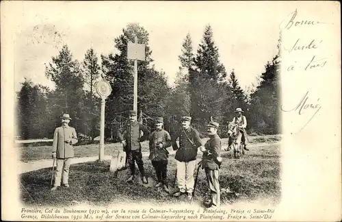 Ak Vosges, Col du Bonhomme, Frontiere, Deutsch-französische Grenze