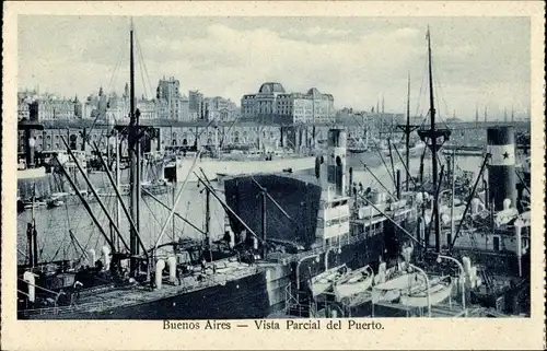 Ak Buenos Aires Argentinien, Vista Parcial del Puerto, Dampfer