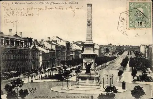 Ak Lisboa Lissabon Portugal, Avenida da Liberdade
