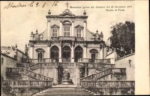 Ak Messina Sizilien, Prima del disastro del 28 dicembre 1908, Monte di Pieta