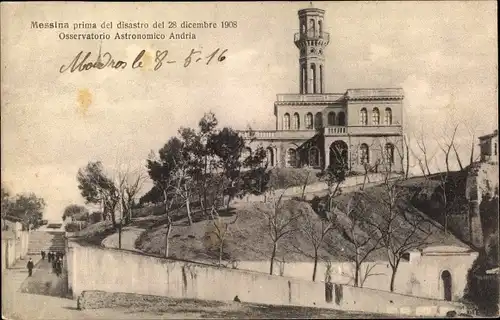 Ak Messina Sizilien, Prima del disastro del 28 dicembre 1908, Osservatorio Astronomico Andria