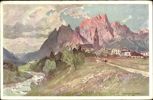 Künstler Ak Cortina d'Ampezzo Veneto, Dolomiten, Pagagnon