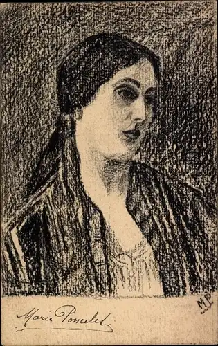 Künstler Ak Poncelel, M., Gemaltes Portrait einer Frau