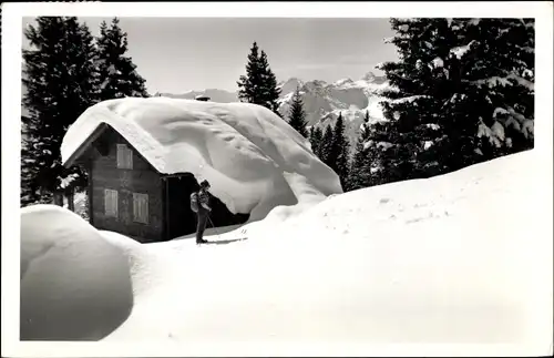 Ak Engi-Matt Schweiz, Skihaus Fitern, S.C. Weissmeilen mit Kärpfgebiet