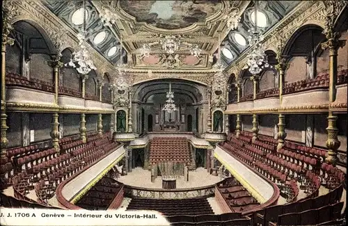 Ak Genf Genf Schweiz, Innenraum der Victoria Hall