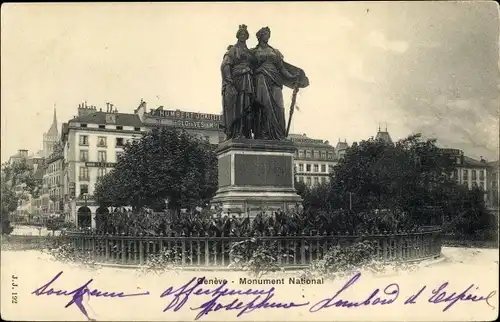 Ak Genf Genf Schweiz, Nationaldenkmal