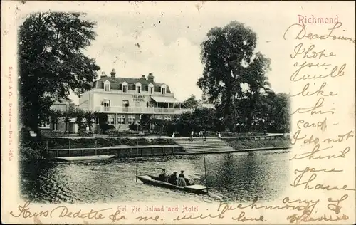 Ak Richmond upon Thames London England, Eel Pie Island, Hotel