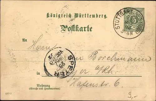 Briefmarken Ak 31.3.1902, Abschied der württembergischen und bayrischen Marke