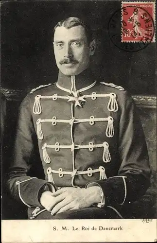 Ak Portrait du Christian X, Le Roi du Danemark, Uniform