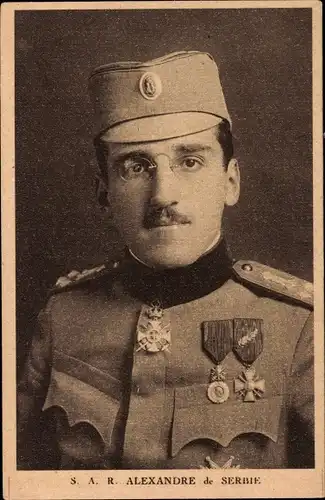 Ak König Alexander I. Karađorđević von Serbien, Portrait, Jugoslawien