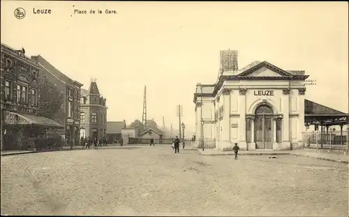 Ak Leuze Wallonie Hennegau, Place de la Gare