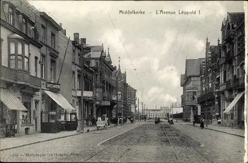 Ak Middelkerke Westflandern, Avenue Leopold I.