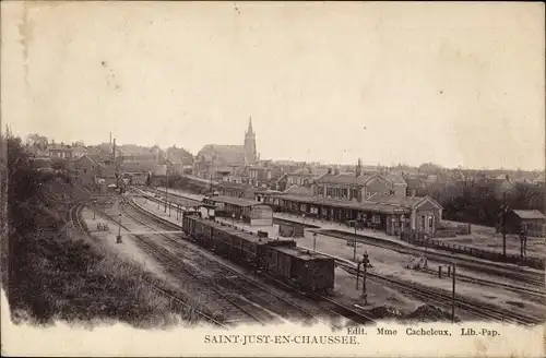 Ak Saint Just en Chaussée Oise, La Gare