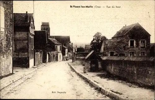 Ak Saint Vaast les Mello Oise, Rue du Haut