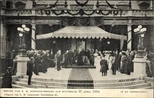 Ak Rotterdam Südholland Niederlande, Bezoek van HM Koningin Moeder 1904, Emma zu Waldeck