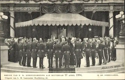 Ak Rotterdam Südholland Niederlande, Bezoek van HM Koningin Moeder 1904, Emma zu Waldeck