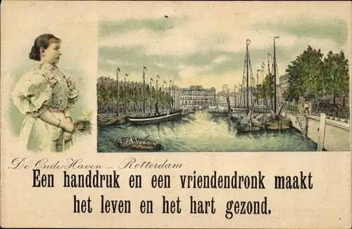 Litho Rotterdam Südholland Niederlande, De Oude Haven