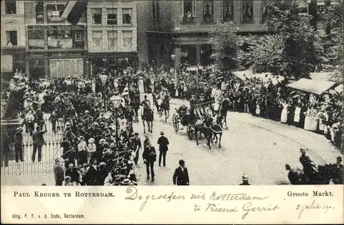 Ak Rotterdam Südholland Niederlande, Paul Kruger, Groote Markt