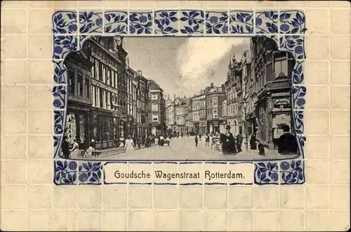 Passepartout Ak Rotterdam Südholland Niederlande, Goudsche Wagenstraat