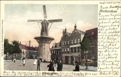 Ak Rotterdam Südholland Niederlande, Oostport, Windmühle