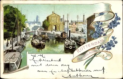 Litho Rotterdam Südholland Niederlande, Delftsche Poort