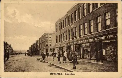 Ak Rotterdam Südholland Niederlande, Riederlaan, Leesebibliotheek