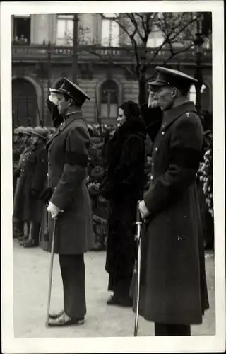 Ak Königin Astrid, König Leopold III. von Belgien, Beerdigung von König Albert I. von Belgien